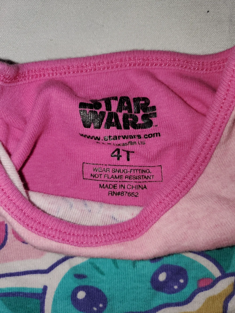 Disney Pink Baby Yoda Two-Piece Pajama Set
